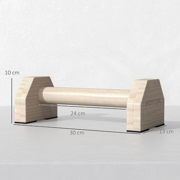 Rootz bokträ push-up barer - träningshandtag - träningshållare - stöder upp till 120 kg - 30 cm x 13 cm x 10 cm