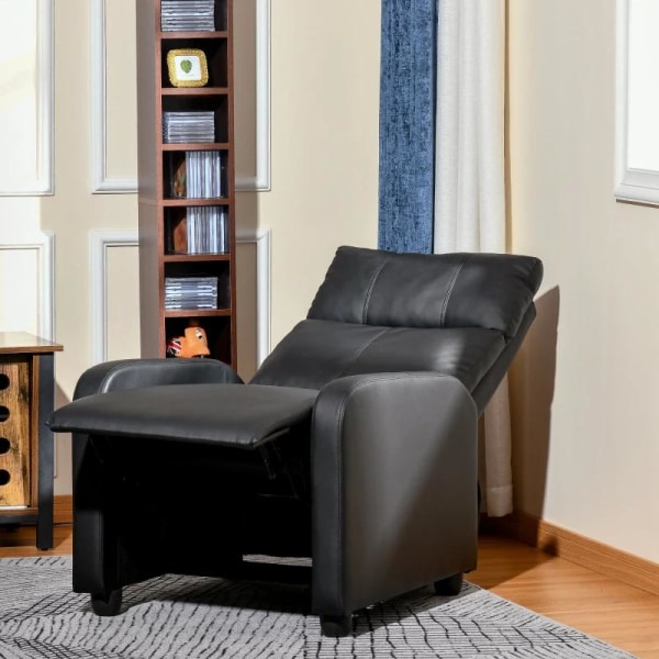 Rootz Relaxation Chair - Tv Stol - Fåtölj - Liggande funktion - Läder - Svart