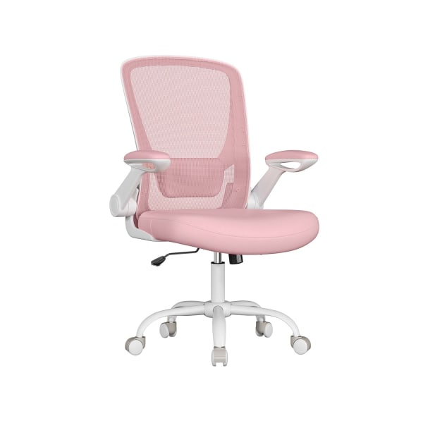 Rootz Pastel Pink Ergonomic Office Stol - Drejestol - Justerbar skrivebordsstol - Plast, Skum, Nylon, Stål - 64cm x 64cm x (99-107)cm - 46-54cm Sædehø