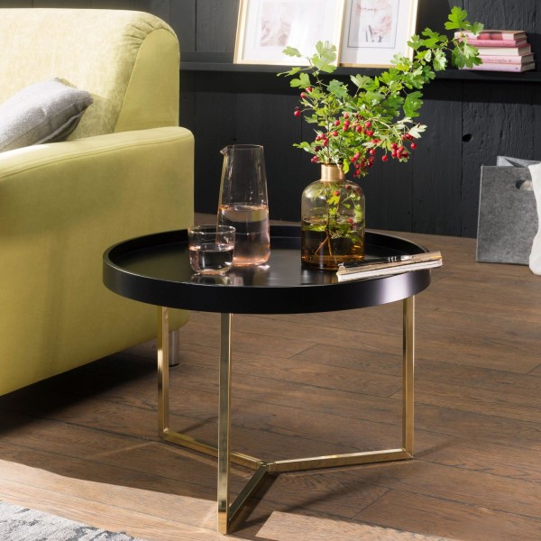 Rootz sohvapöytä 58,5x42x58,5cm musta - kultainen sohvapöytä met