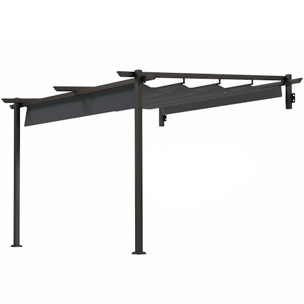 Rootz 3x3m Gazebo Pergola - Windproect Patio Canopy - Justerbart tak - UV -skydd - 297 cm x 297 cm x 200/230 cm - Grå