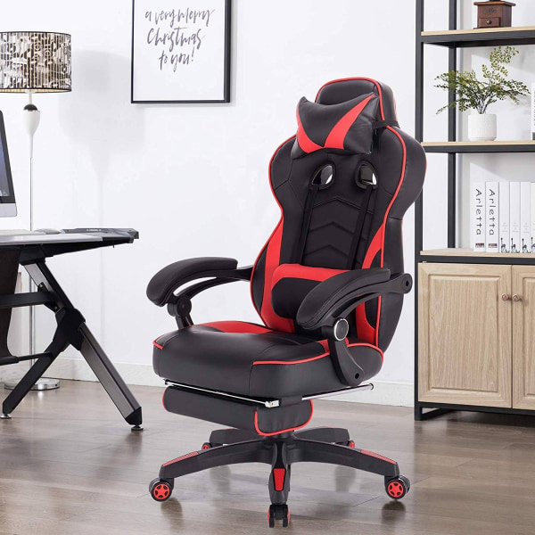 Rootz Ultimate Gaming Chair - Kontorstol - Ergonomisk computerstol - Justerbar, holdbar, nem montering - 121cm-128cm x 45cm-52cm