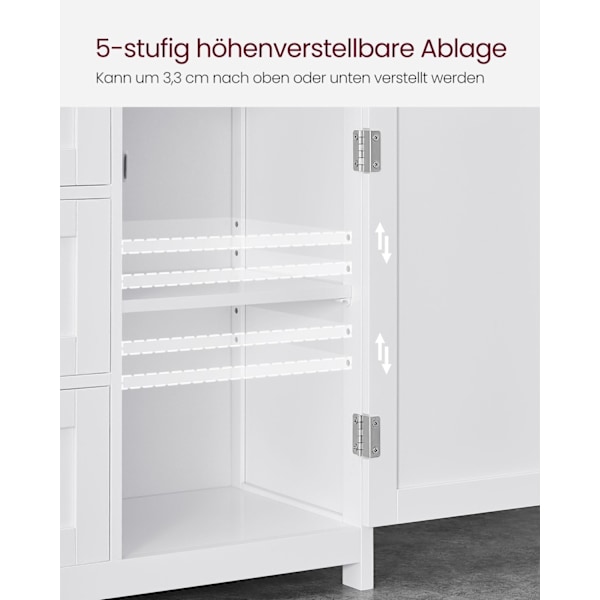 Rootz White Badeværelsesskab - Opbevaringsenhed - MDF møbel - Max belastning 90 kg - 30 cm x 60 cm x 80 cm