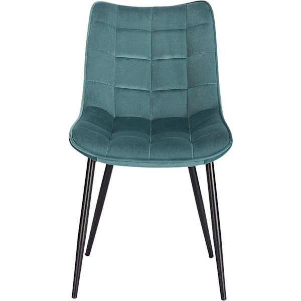 Rootz Set med 8 matstolar - Sammetsstolar - Turkosstolar - Ergonomisk design - Hållbar konstruktion - Golvskydd - 46 x 40,5 cm Sitsstorlek
