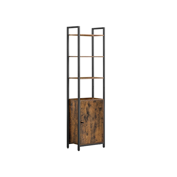 Rootz reol vintage brun - blæk sort - høj hylde - rustik stil - 24 cm x 40 cm x 159,5 cm