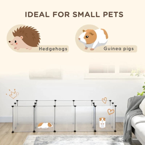 Rootz DIY udendørs kabinet - Small Animal Gate - 18 Paneler - Inkluderer monteringsmateriale - Modulært system - Sort + Hvid - 175L x 70W x 45H cm.