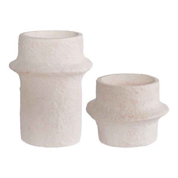 Rootz Cement -kynttilänhaltijajoukko - Valkoinen - keraamiset kynttilänjalat - tyylikäs sisustus - 10,81 cm x 10,61 cm x 8,22 cm