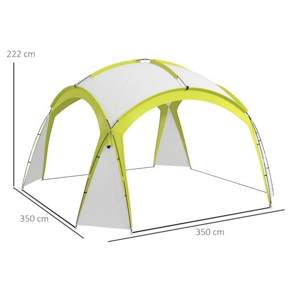 Rootz Event Shelter Pavilion - Garden Tent - Festival Canopy - Water -avvisande beläggning - 350 cm x 350 cm x 222 cm