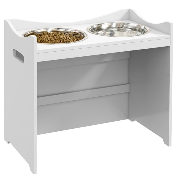 Rootz PawHut justerbar foderstation - Holdbar foder til kæledyr - Stilfuldt hundeskålstativ - Ergonomisk design - Nem at rengøre - 54 cm x 31,5 cm x 4
