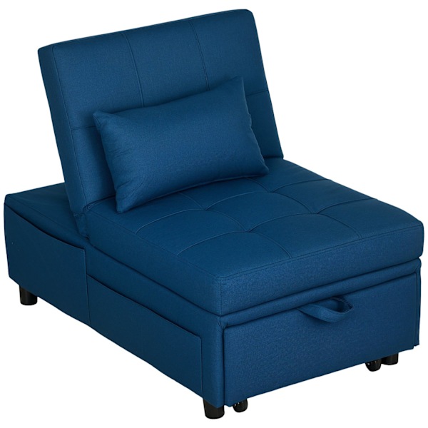 Rootz 3 -i -1 vikbar stolbädd - Recliner - Chaise Longue - Justerbart ryggstöd - 65,5L x 104W x 81H cm - Bärbar med hjul och sidficka