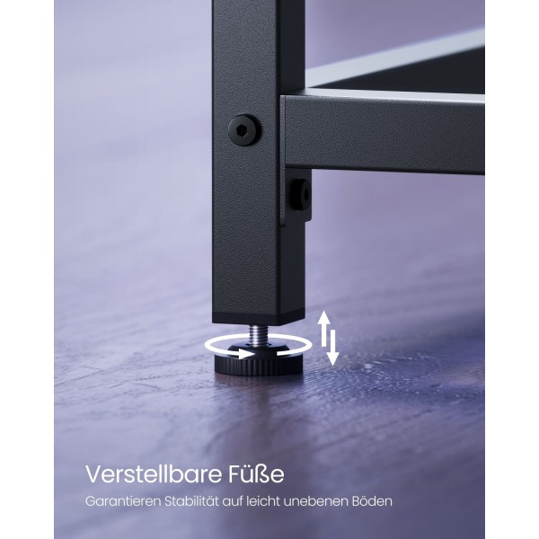 Rootz Black Desk - Skrivebord - Studiebord - Spånplade og stål - Rummelig overflade - Nem montering - 60cm x 120cm x 76cm