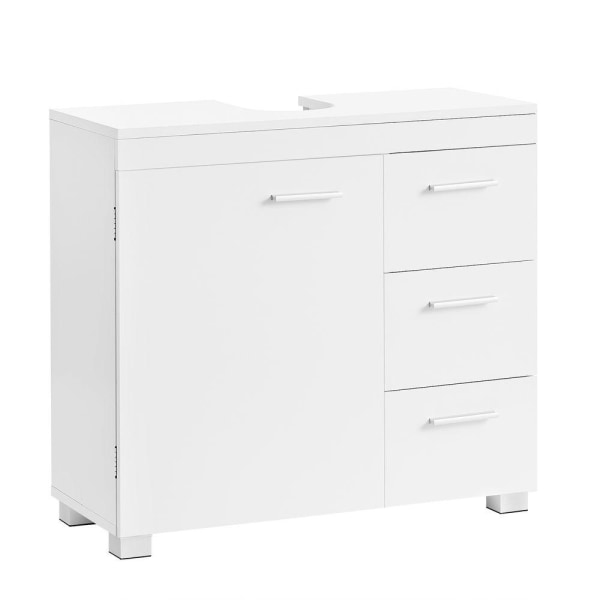 Rootz Underdel - Underdel med lådor - Underdel för badrum - Underdel för golv - Modern underdel - MDF - Metallhandtag - Vit - 30 x 70 x 64 cm (D x B x