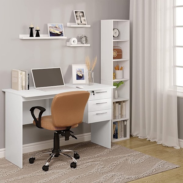 Rootz Kontorbord - Arbejdsstation - Computerbord - Rigelig opbevaring - Holdbar konstruktion - Vandtæt - 120 cm x 75 cm x 59 cm