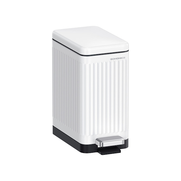 Rootz Cloud White Cosmetic Bin - Ytterbehållare av stål - Innerhink av PP - 10L Kapacitet - 33,5 cm x 16,8 cm x 34,5 cm