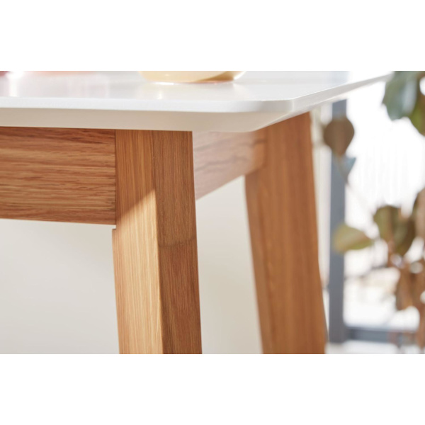 Rootz bord 60x110x60 cm hvid firkant - Barbord til 4 personer - Moderne bord til bar - Design festbord træ - Skandinavisk eg højbord