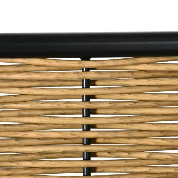 Rootz Soffset - Rattan Look 5 delar soffset - Möbelset - Modernt soffset - Med två sidobord - Grå/Naturlig/Svart