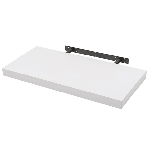 Rootz vægmonteret displayhylde - Flydende reolstativ til boligindretning - Hvid vægbeslag i træ - 60x23x3,8 cm