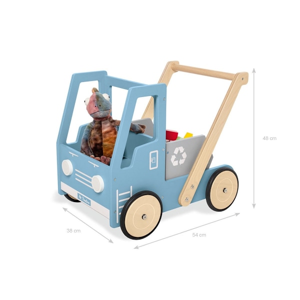 Rootz Learning Walker 'Kipplaster Fred' - Baby Walker - Toddler Walker - Säädettävä jarru - 54 cm x 38 cm x 48 cm