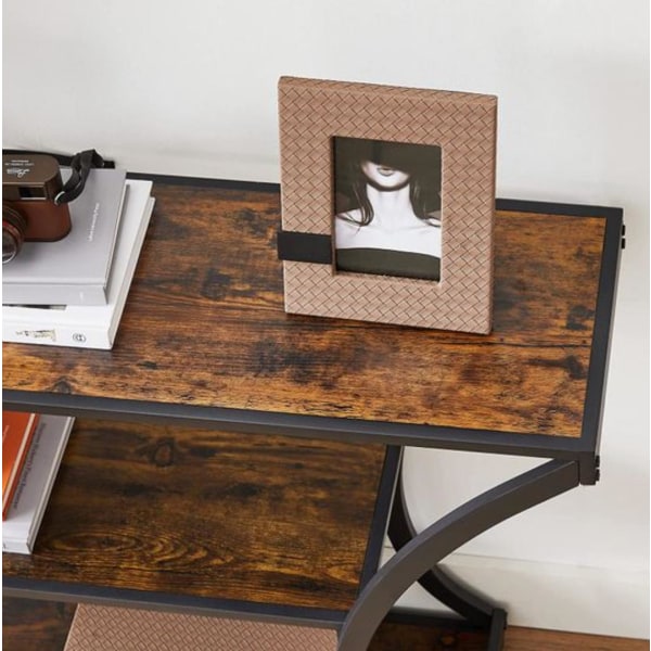 Rootz konsolbord - skænk - sidebord - industrielt - brun - sort - forarbejdet træ - metal - 120 x 30 x 80 cm
