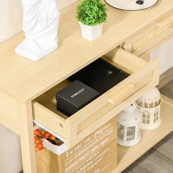 Rootz Console Table - Side Table - Bedroom Console Table - 2 Drawers - Sideboard Entrance - 100 x 30 x 76 cm