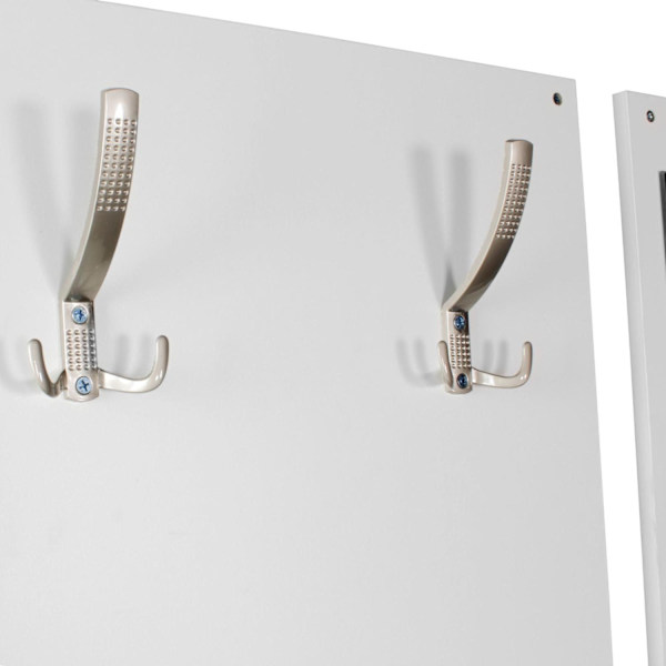 Rootz væghængt garderobe med spejl & skoskab spånplade hvid - Modern Hallway Compact Garderobe til jakker & sko - komplet garderobe