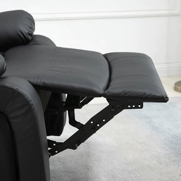 Rootz massagestol - 8 vibrationshuvuden - mjuka armstöd - avslappningsstol - justerbart ryggstöd - fotstöd - konstläder - svart - 87L x 97W x 104H cm