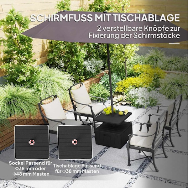 Rootz Terrace Screen -jalusta - Puutarhanäyttö - Parasol -jalusta - Kestävä muovi - 53 cm x 53cm x 45cm