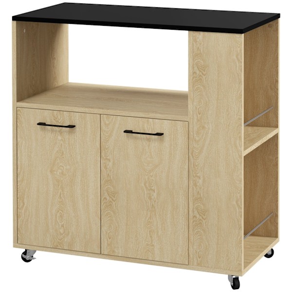 Rootz -keittiövaunu - Multi -Storage Cart - Rolling Unit - Tilaa säästävä muotoilu - 75 x 40 x 80,5 cm