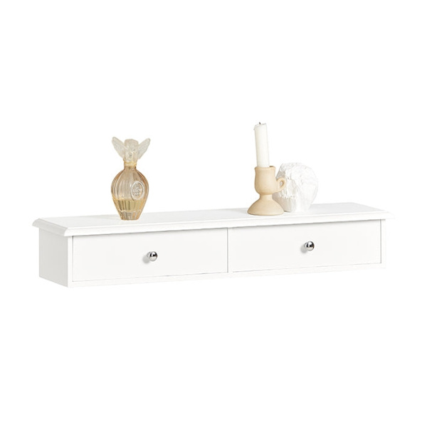 Rootz flytande hylla med lådor - Väggmonterad förvaring - Hängande låda - Snygg modern design - Robust MDF-konstruktion - Idealisk för CD-skivor, böck