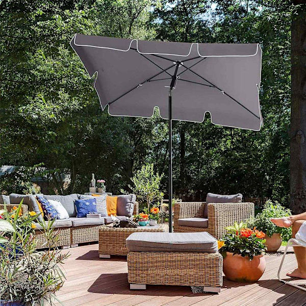 Rootz Parasol - Parasol til altan - Paraply - Terrasseparaply - Udendørs parasol - Haveparasol - Parasol - Parasol - UV-beskyttet paraply - Grå - 1,8