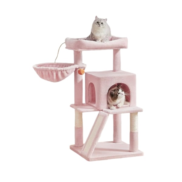 Rootz Cat Tree - Scratching Post - Cat Tower - Stor platform - 48,1 cm x 48,1 cm x 96,1 cm - Opmuntrer Play & Rest