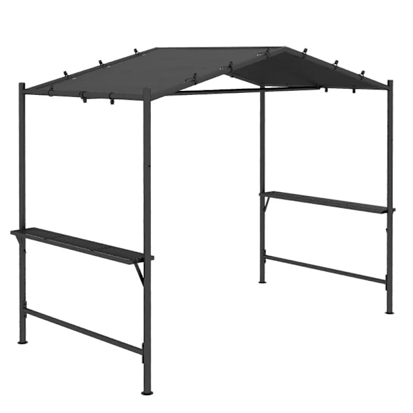 Rootz Grill Teltta - BBQ-paviljonki - Grillikatto - Säänkestävä - Maapiikit - Sivutaskut - Teräs-polyesteri - Tummanharmaa - 277 X 149 X 230 cm