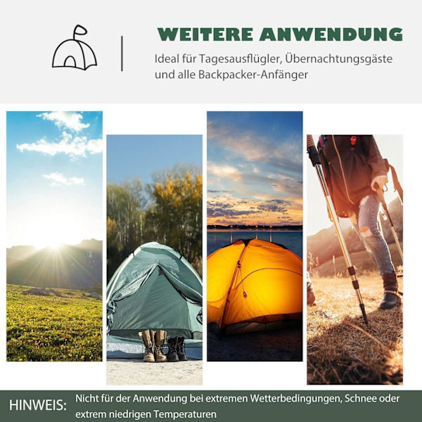 Rootz Campingtält - Grön, Gul - Polyester, Pe, Glasfiber - 127,95 cm x 72,04 cm x 51,18 cm