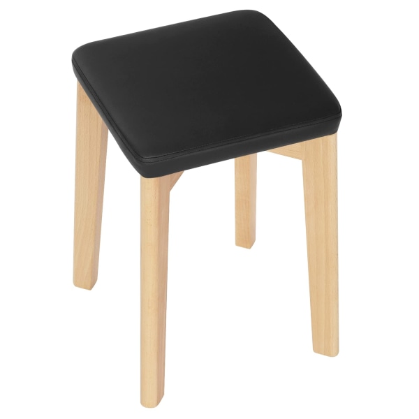 Rootz ruokapöydän tuoli - keittiöjakkara - pyökkipuuistuin - PU-päällysteinen tuoli - pinottava istuin - puujakkara - puun syy + musta - 32,5x47x32,5