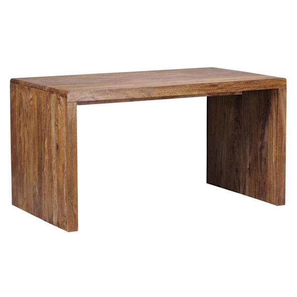 Rootz skrivebord massivt træ Sheesham computerbord 160 cm bredt ægte træ design arkiveringskontorbord i landlig stil