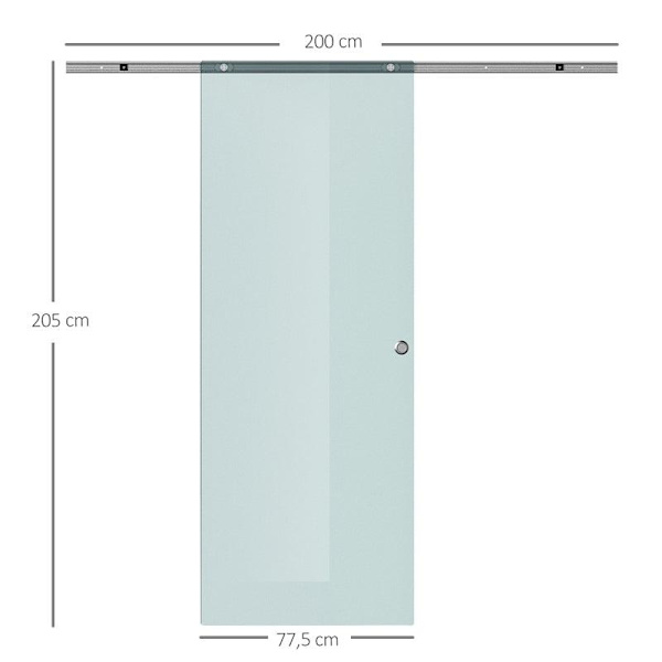 Rootz skjutdörr i glas - skjutdörr - glasdörr - frostad glasdörr - 775 X 2050 mm