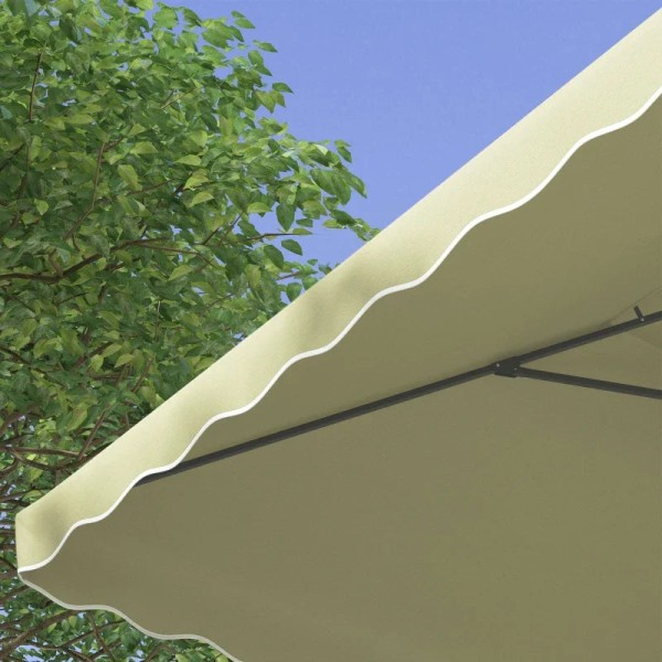 Rootz Parasols Paraply - Cantilever Paraply - Dekorativ kant - Ventilationskapell - Offset design - Paraplytak - Metall-polyester - Beige - 2,4x2,4x2,