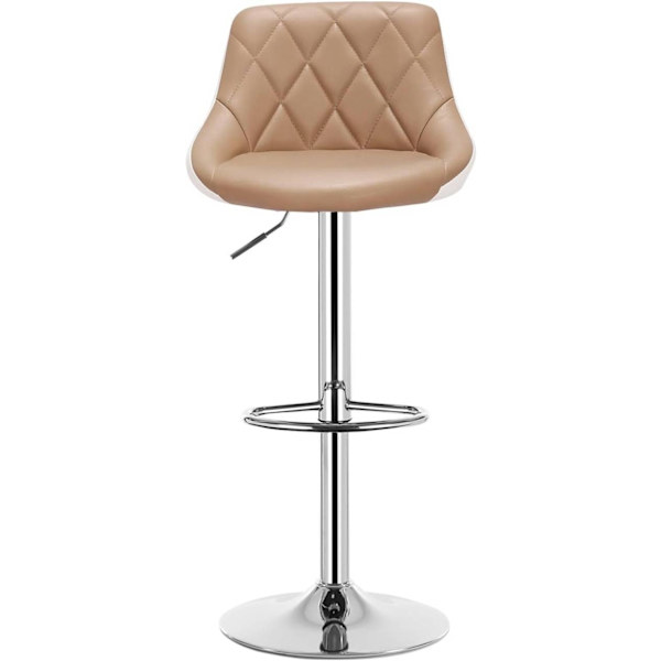 Rootz Barstol - Justerbar bordstol - Drejelig barstol - Komfortabel, Alsidig, Holdbar - Forkromet stål, Kunstlæder - 38cm x 35cm, Højde 84cm-106cm