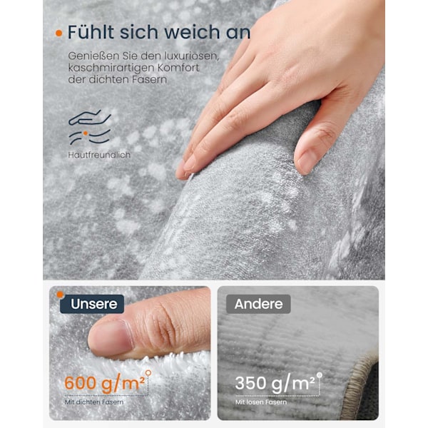 Rootz Boho -tæppe - Fluffy Rug - Soft Mat - Hyggelig komfort - 160 cm x 230 cm - Grå