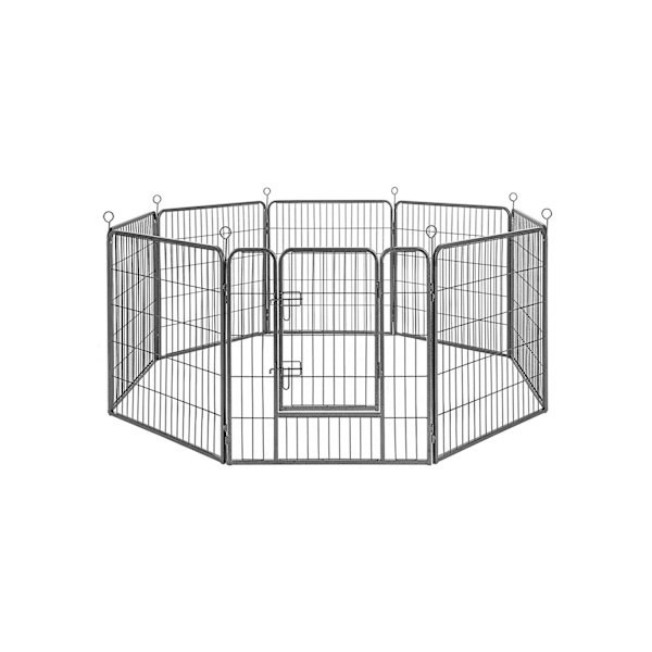 Rootz utomhusinhägnad för husdjur - Lekhage för hundar - Valplopp - Material av järnrör - Enkel montering - Bärbar förvaring - 246 cm x 83 cm x 210 cm