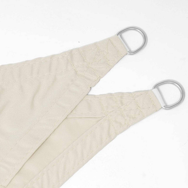 Rootz Sun Sail Canopy - Skyggesejl - Udendørs Markise - Vandafvisende - Rivefast - 160g/m - 100% PES - Nem installation - Creme - 3m x 3m