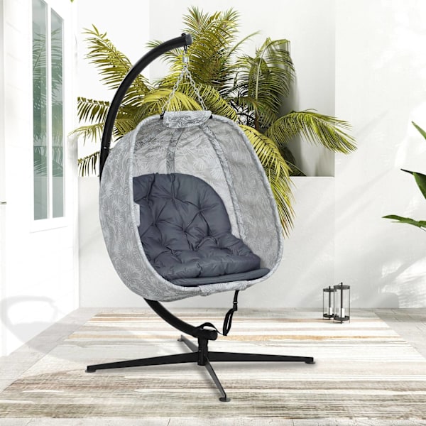 Rootz -munanmuotoinen ulkoilma -tuoli - seinäkello - pesän kaltainen istuin - lopullinen mukavuus - 126L x 90b x 180h cm