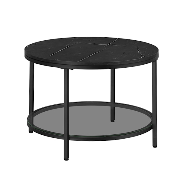 Rootz Sofabord - Stuebord - Moderne Bord - Spånplade og hærdet glas - Stålstel - Justerbare fødder - 65cm x 46cm - 9,5kg - 30kg Kapacitet