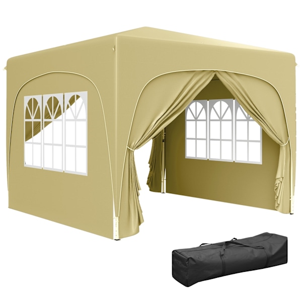 Rootz 3x3m Pop -Up Garden Telt - Udendørs lysthus - Parteltelt - UPF50+ Beskyttelse - 300 cm x 300 cm x 273 cm