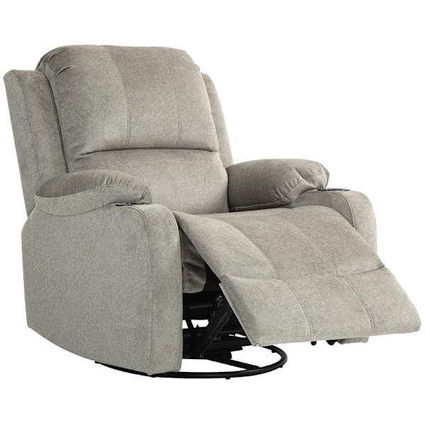Rootz Relaxation Chair TV-nojatuoli - kallistuva istuin - Kääntyvä keinu - Nahkainen kangas - Mukinpidike - Ruskea - 87cm x 162cm x 102cm
