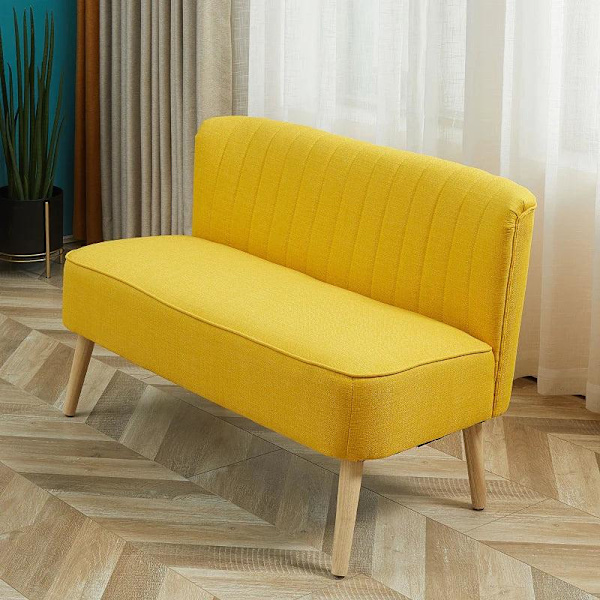 Rootz Sofa - 2 personers stofsofa - Sofasæde - Lounge Sofa - Gul - 117 x 56,5 x 77 cm