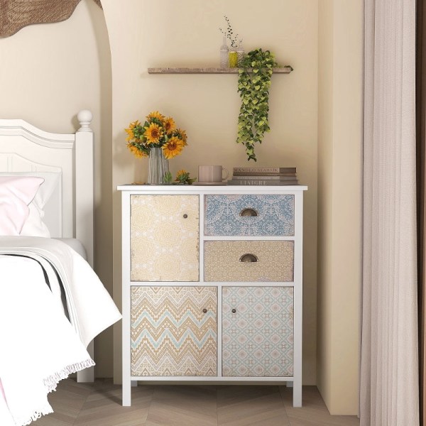 Rootz Shabby Chic skänk - Vintage byrå - Förvaringsskåp - Elegant design - Gott om förvaring - Robust konstruktion - 34D x 68W x 80H cm