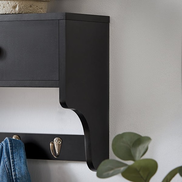 Rootz väggklädhängare med lådor - Hänghylla - Entréorganisator - Utrymmesbesparande design - Miljövänligt material - 60 cm x 27 cm x 15 cm