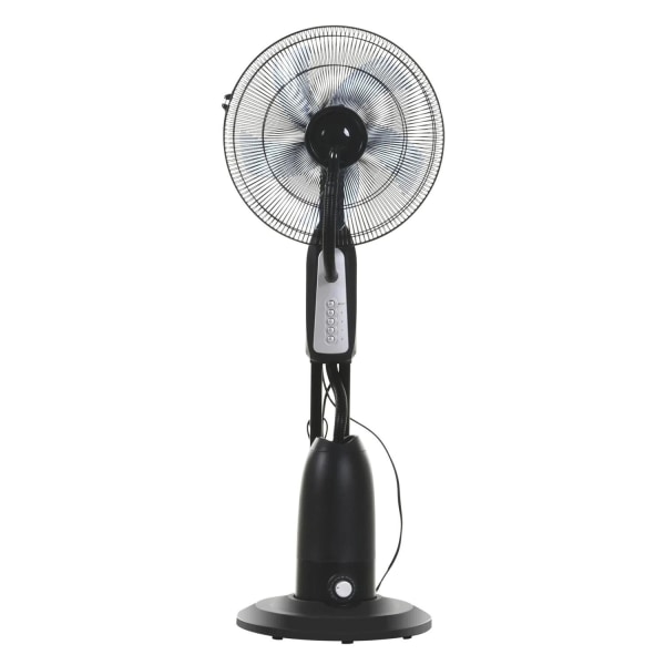 Rootz Stand Fan - Water-cooled Stand Fan - Pedestal Fan - Fan With Mist Function - Fog Function - Metal + Silver - Black