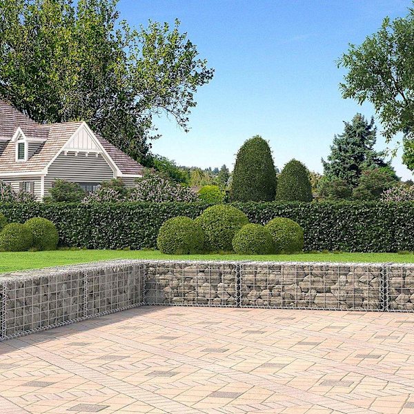 Rootz Gabion - Gabion Wall - Gabion Basket - Gabion Fence - Gabion Stone - Gabion Bänk - Gabion Mesh - Gabion Wall Kostnad - Grå/silver - 100 x 30 x 3
